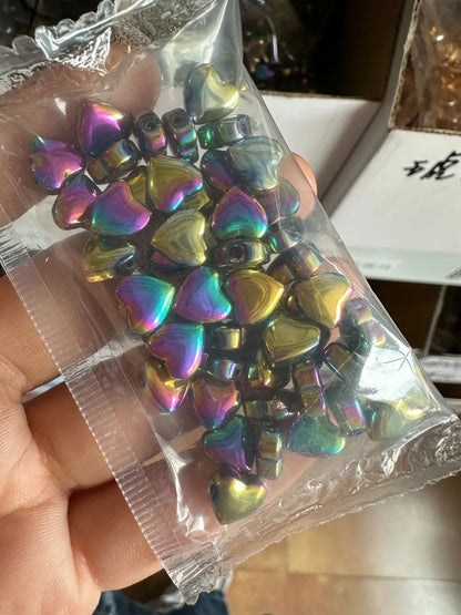 50 PCS/Package 8 * 8mm Hole 1~1.9mm Glass Heart Shape Beads