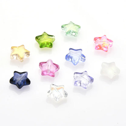 50 PCS/Package 10 * 10mm Hole 1~1.9mm Glass Star Beads