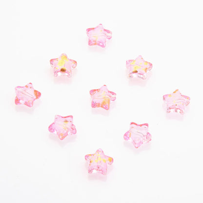 50 PCS/Package 10 * 10mm Hole 1~1.9mm Glass Star Beads