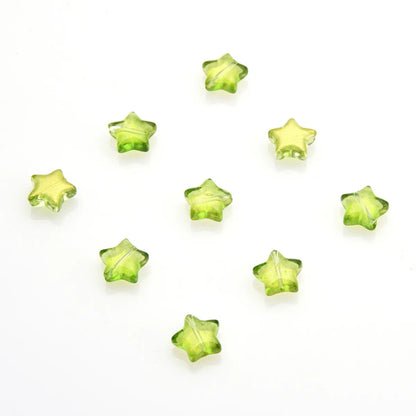 50 PCS/Package 10 * 10mm Hole 1~1.9mm Glass Star Beads