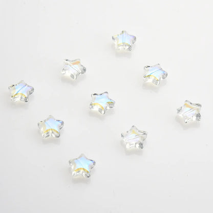 50 PCS/Package 10 * 10mm Hole 1~1.9mm Glass Star Beads