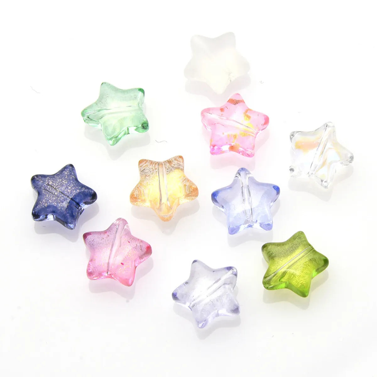 50 PCS/Package 10 * 10mm Hole 1~1.9mm Glass Star Beads