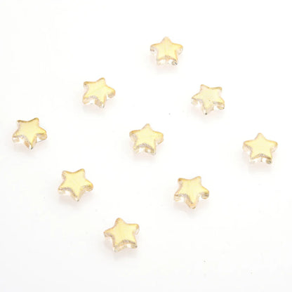 50 PCS/Package 10 * 10mm Hole 1~1.9mm Glass Star Beads