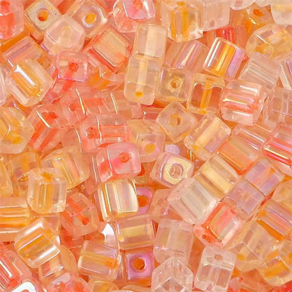 50 Pieces Glass Square Solid Color Beads