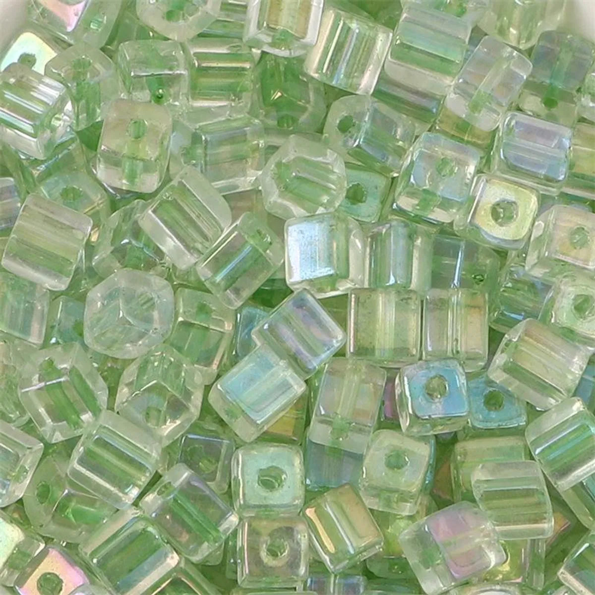 50 Pieces Glass Square Solid Color Beads