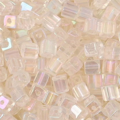 50 Pieces Glass Square Solid Color Beads