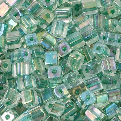 50 Pieces Glass Square Solid Color Beads