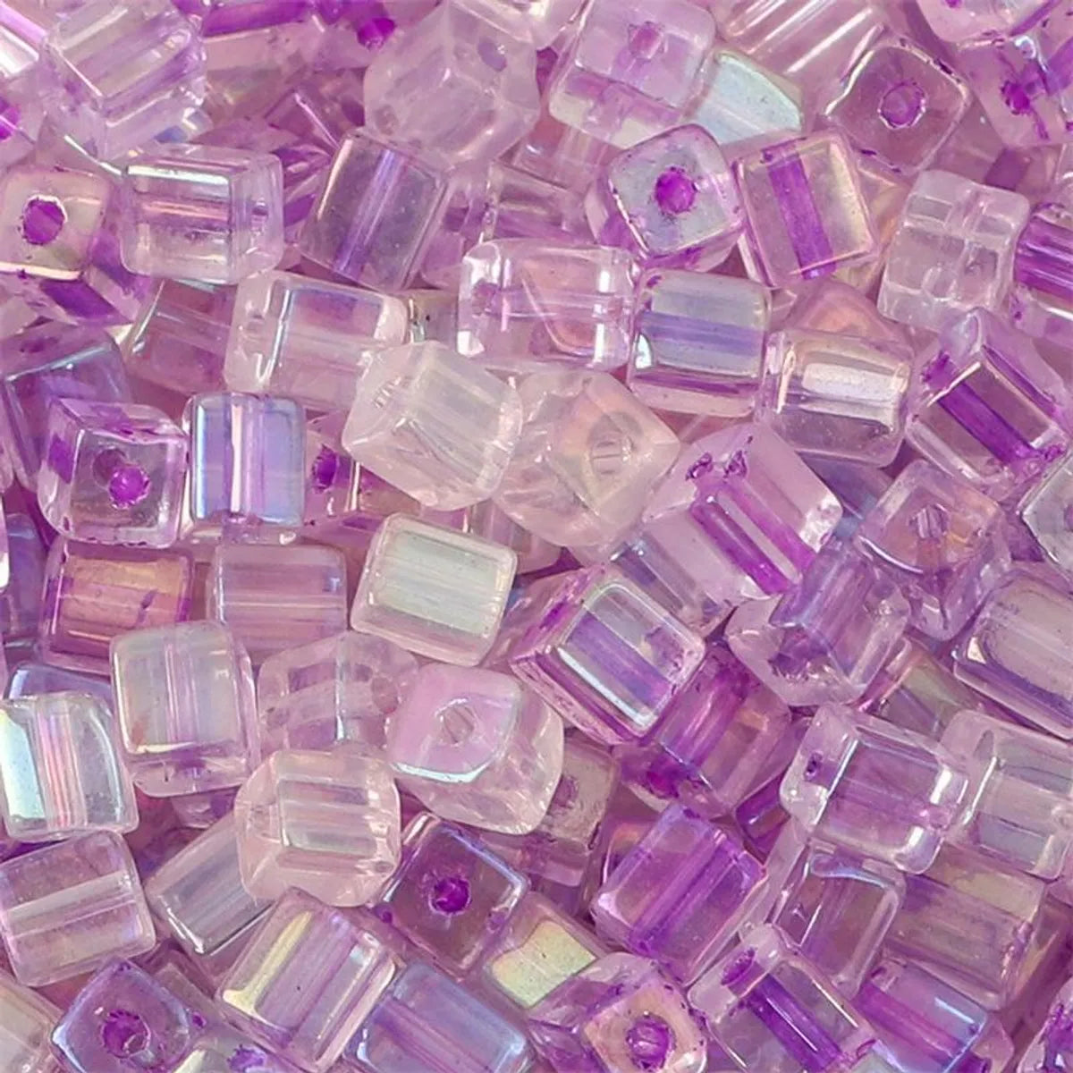 50 Pieces Glass Square Solid Color Beads