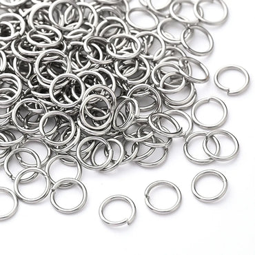 500 Pcs/Package 5x1mm 6.5x1mm 6x1mm Hole 3~3.9mm Hole 5~5.9mm Hole 6~9.9mm 304 Stainless Steel Circle Simple Solid Color Polished Open Jump Rings