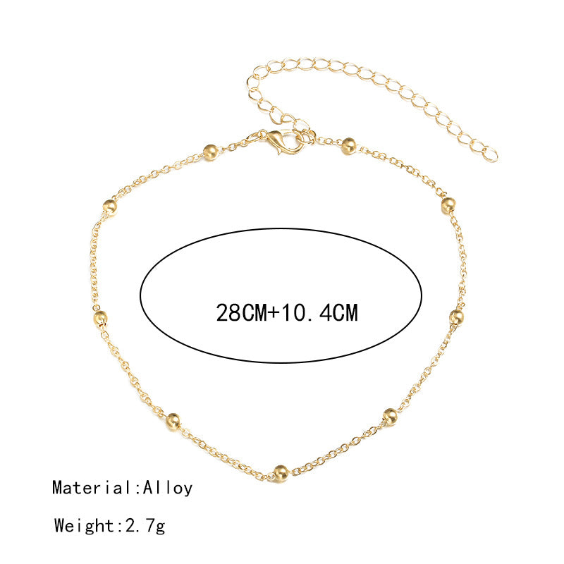 Korean Simple Smooth Round Bead Necklace