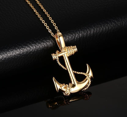 Hip-hop Anchor Stainless Steel Alloy Plating Men's Necklace 1 Piece