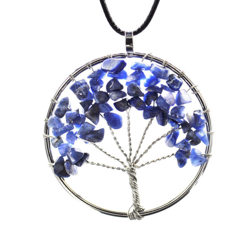 1 Piece Retro Leaf Natural Stone Crystal Handmade Pendant Necklace