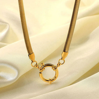 5mm Thick Necklace With Soft Round Spring Buckle Stainless Steel Snake Chain Necklace