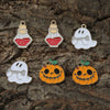 6 Pieces Alloy Halloween Pattern Pendant