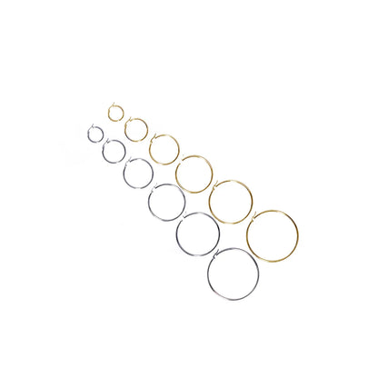 6 Pieces Basic Rock Modern Style Circle Plating Stainless Steel 18k Gold Plated White Gold Plated Earrings