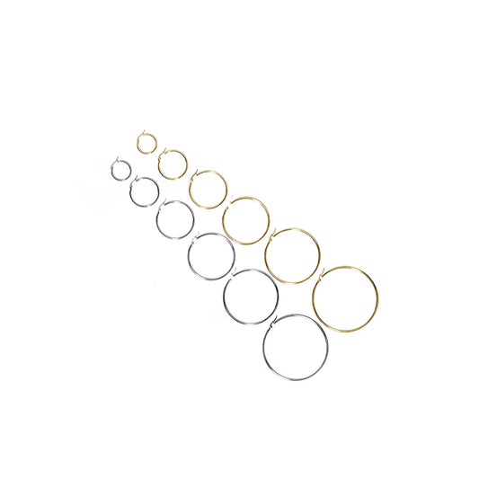 6 Pieces Basic Rock Modern Style Circle Plating Stainless Steel 18k Gold Plated White Gold Plated Earrings