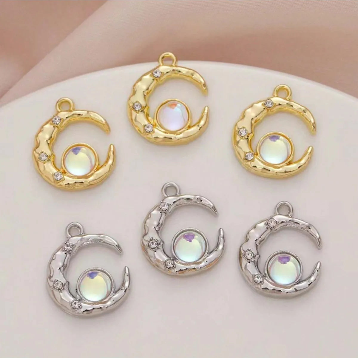 6 Pieces Diameter 3mm Hole Under 1mm Alloy Alloy Solid Color Pendant