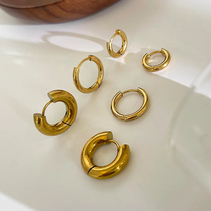 6 Pieces IG Style Simple Style Commute Geometric 316L Stainless Steel  18K Gold Plated Earrings