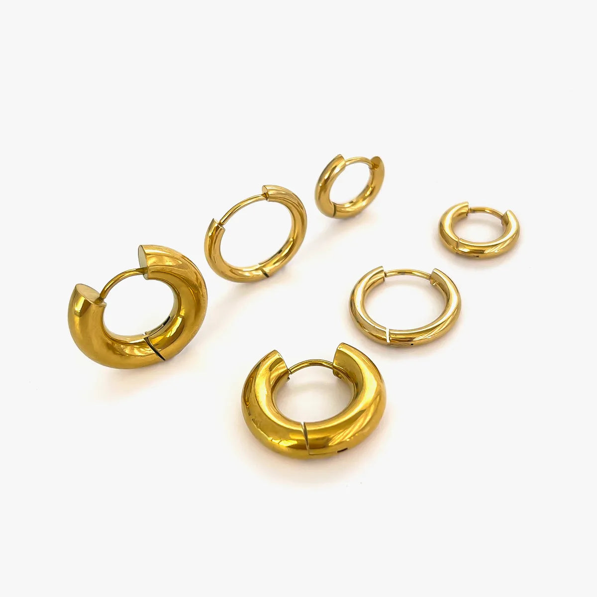 6 Pieces IG Style Simple Style Commute Geometric 316L Stainless Steel  18K Gold Plated Earrings