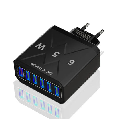 65w Fast Charging Mobile Phone Charger 3.1a Type-C Pd 3usb Multi-Port Travel Charger Charging Plug