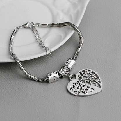 Simple New  Letters Mother And Daughter Forever Heart-shaped Tag Bracelet  Gooddiy Wholesale