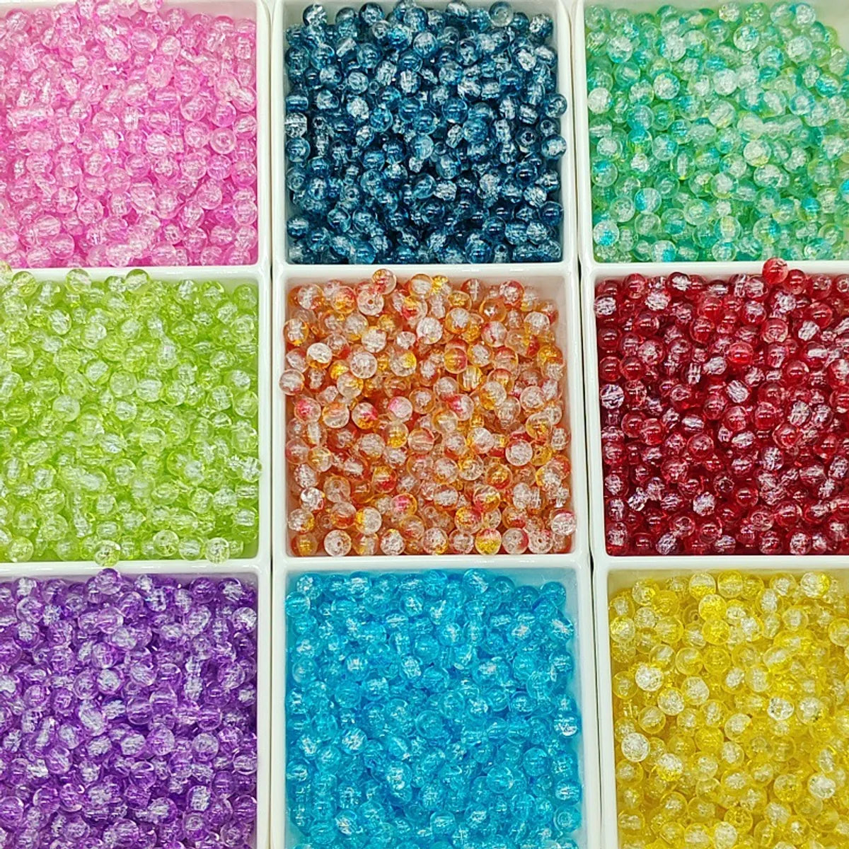 6mm Glass Glass Chipping Beads Crystal Crack Glass Bead Handmade DIY String Beads Materials Bracelet Necklace Scattered Beads