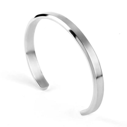 6mm Stainless Steel C Bracelet Titanium Steel Opening Adjustable Bracelet