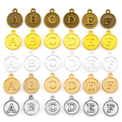 7 Color Alloy DIY Jewelry Accessories 26 English Letters Pendant Retro Pendant S205