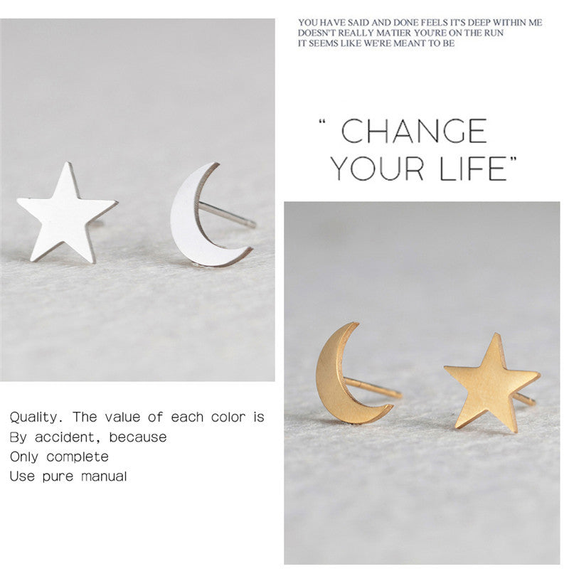 Fashion Star Stainless Steel No Inlaid Earrings Ear Studs