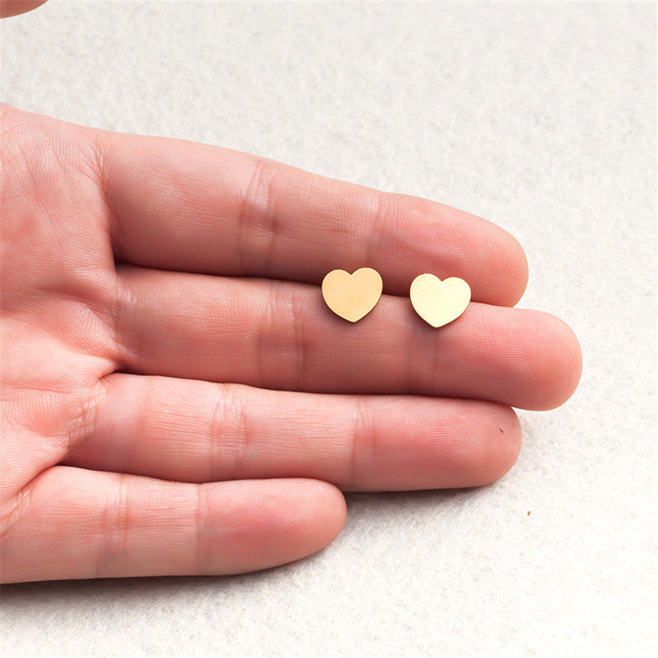 Simple Heart-shaped Stainless Steel Earrings Wholesale