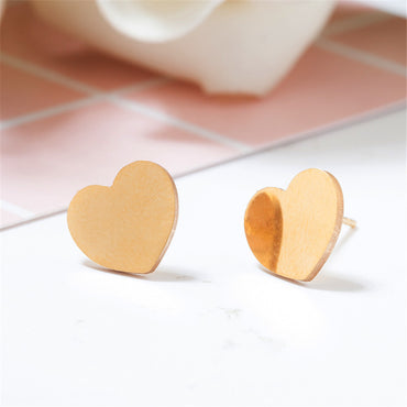 Simple Heart-shaped Stainless Steel Earrings Wholesale