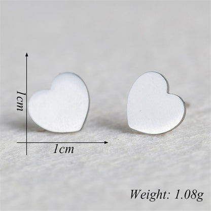 Simple Heart-shaped Stainless Steel Earrings Wholesale