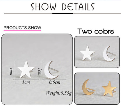 Fashion Star Stainless Steel No Inlaid Earrings Ear Studs