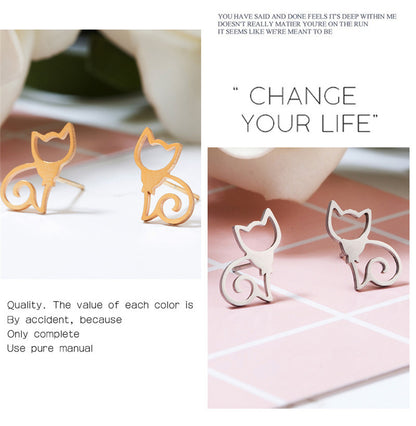 Fashion Animal Stainless Steel No Inlaid Earrings Ear Studs