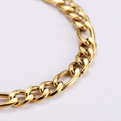 Hip-Hop Geometric 304 Stainless Steel Inlaid Gold No Inlaid 18K Gold Plated Men'S Bracelets