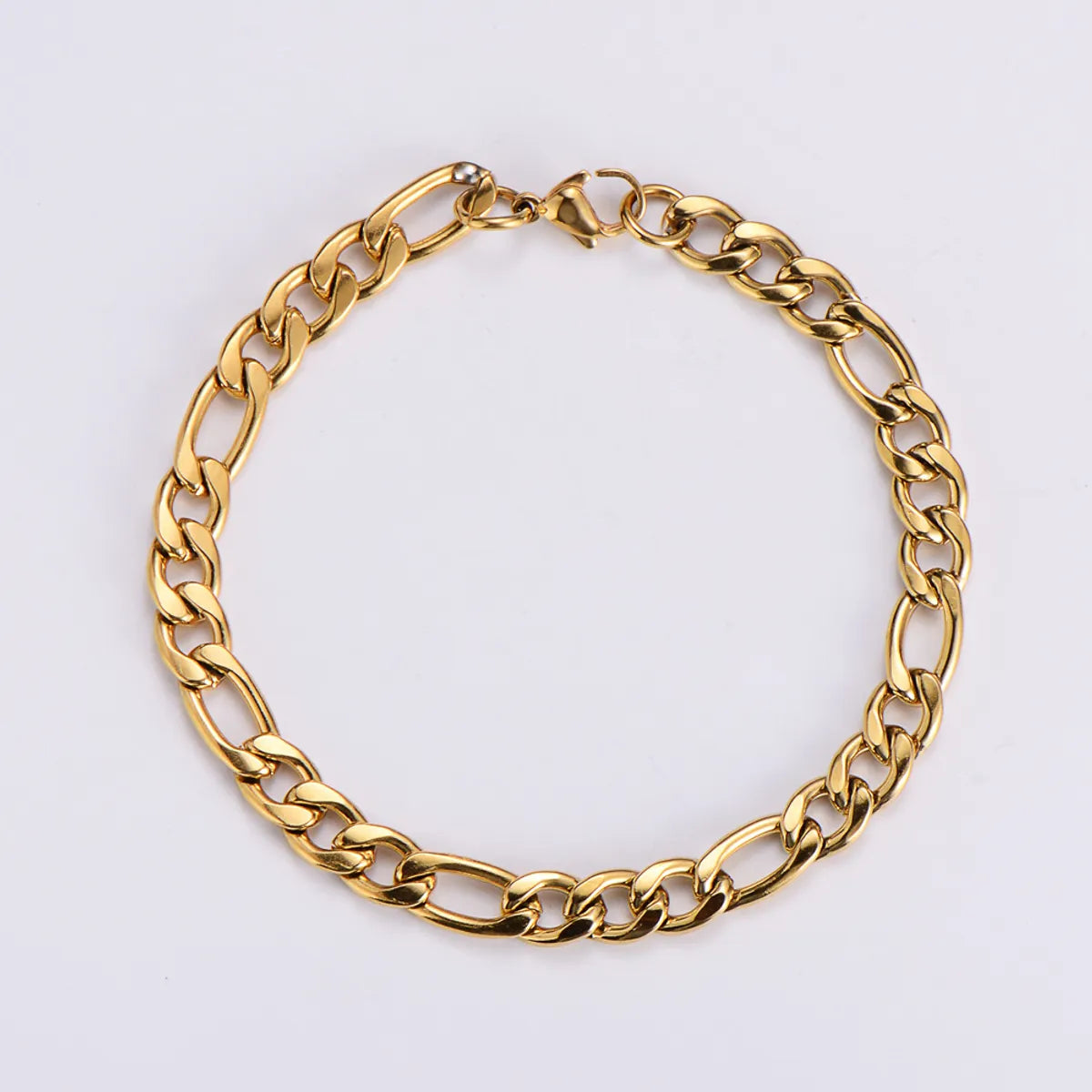 Hip-Hop Geometric 304 Stainless Steel Inlaid Gold No Inlaid 18K Gold Plated Men'S Bracelets