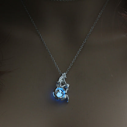 Wholesale Jewelry Luminous Mermaid Pendant Necklace Gooddiy