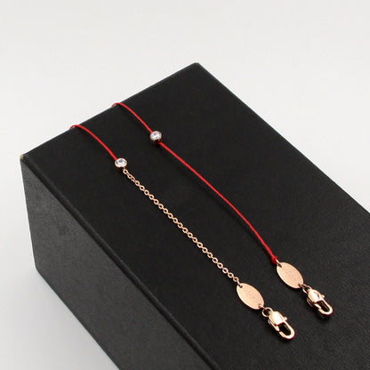 Simple Style Geometric Rope Titanium Steel Plating Inlay Artificial Diamond Women's Bracelets