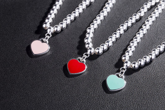 Elegant Simple Style Heart Shape Sterling Silver Epoxy Bracelets