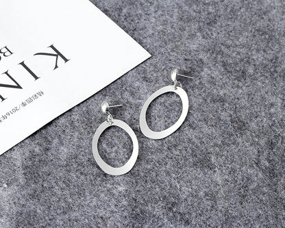 1 Pair Retro C Shape Human Face Geometric Metal Earrings