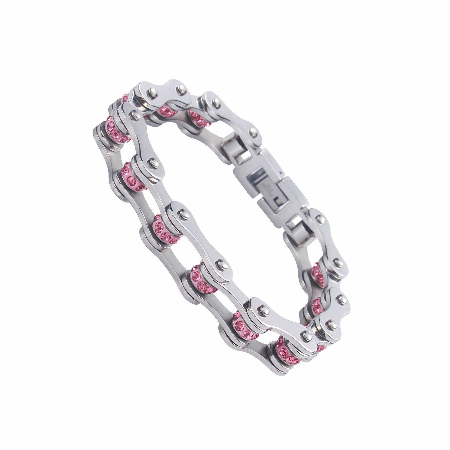 Casual Geometric Titanium Steel Polishing Inlay Artificial Gemstones Bracelets