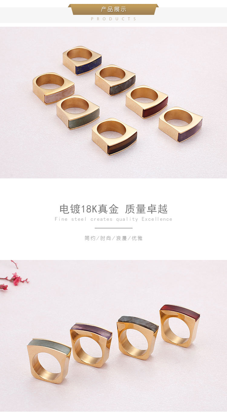 European And American New Style Ring European And American Popular Stainless Steel Colorful Ring