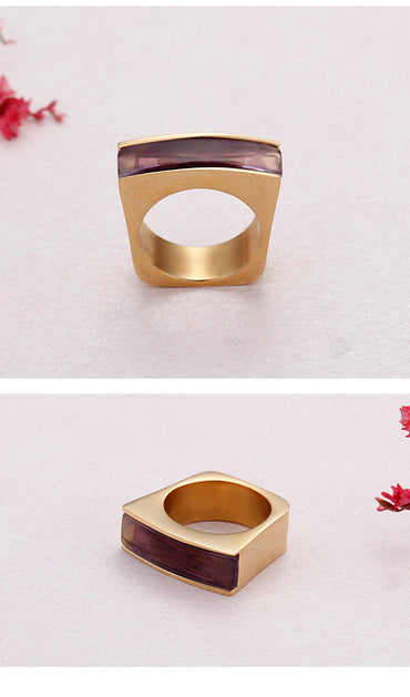 European And American New Style Ring European And American Popular Stainless Steel Colorful Ring