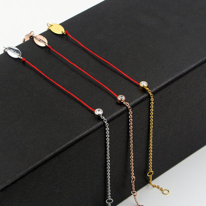 Simple Style Geometric Rope Titanium Steel Plating Inlay Artificial Diamond Women's Bracelets