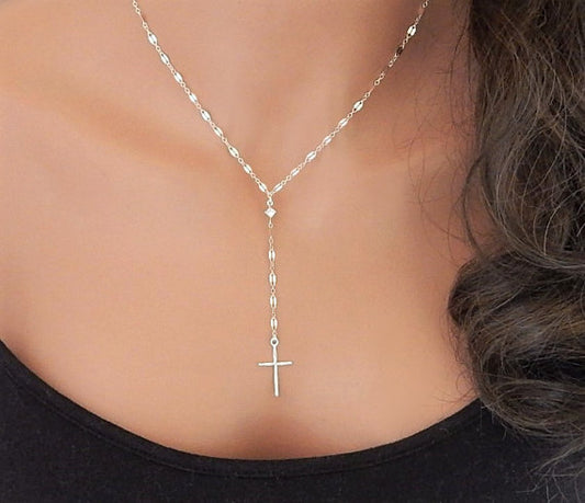 Exaggerated Cross Alloy Chain Pendant Clavicle Necklace