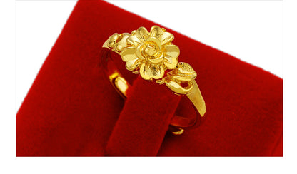 Fashion Flower Brass Plating Open Ring