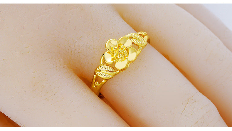 Fashion Flower Brass Plating Open Ring