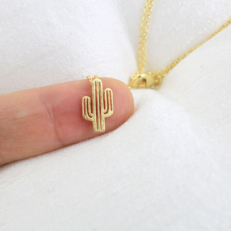 Simple Fashion Style Hollow Cactus Necklace