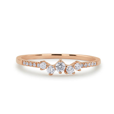 Fashion Micro-set Zircon Ring Copper Silver Plated Rose Gold Engagement Ring