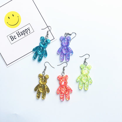 1 Pair Cartoon Style Bear Resin Women's Drop Earrings